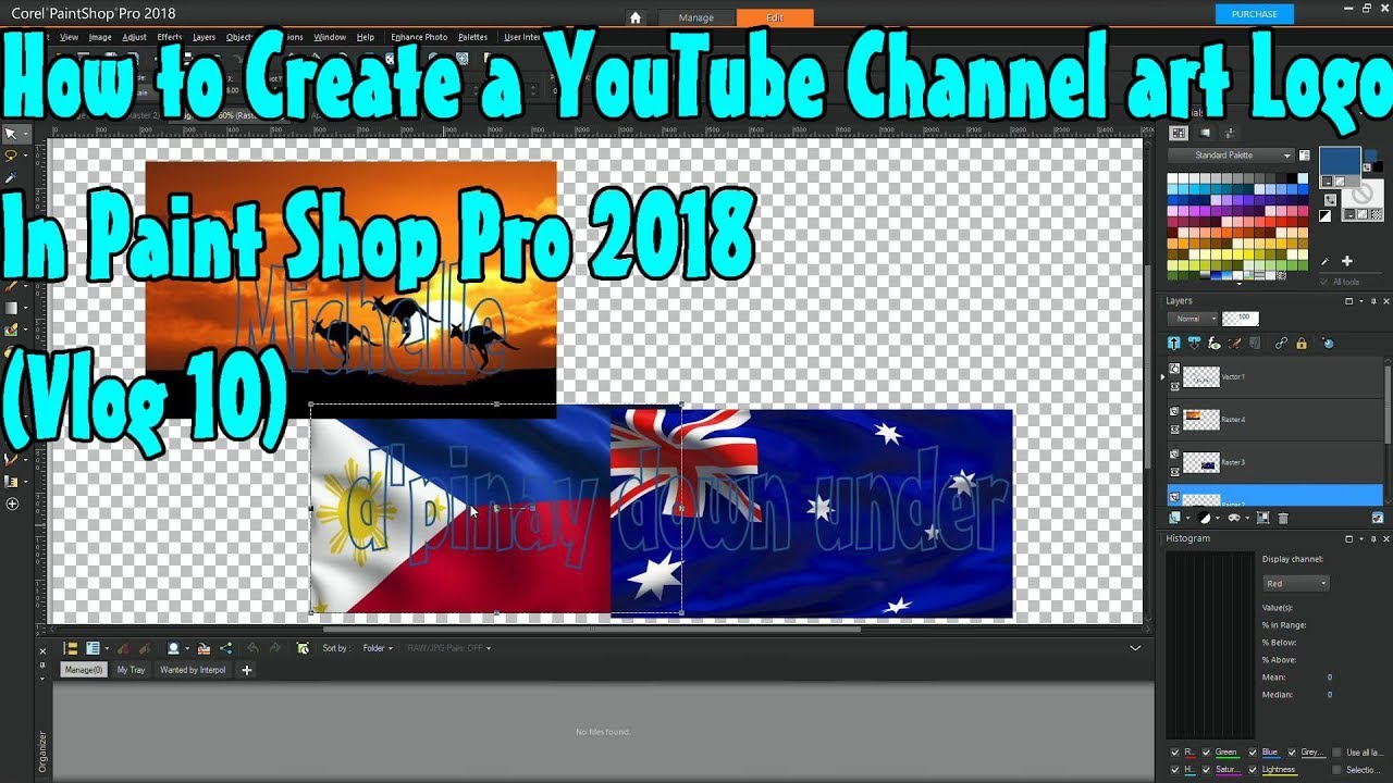How to Create a YouTube Channel art Logo in Paint Shop Pro 2018 (Vlog ...