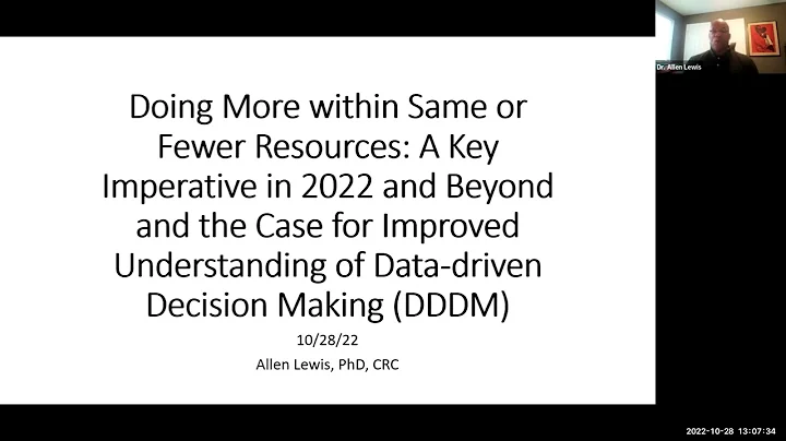 Improving Understanding of Data Driven Decision Making part 1