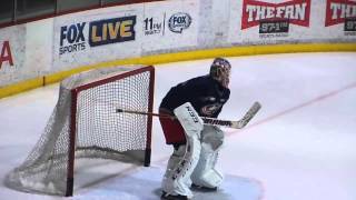 Goaltender Sergei Bobrovsky Practice Saves 12/30/214