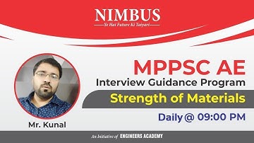 Interview Guidance Program For MPPSC AE | Strength Of Materials |MPPSC AE Mock Interview | Live@ 9PM