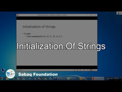 Initialization of Strings, Computer Science Lecture | Sabaq.pk