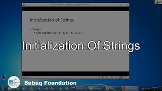 Initialization of Strings, Computer Science Lecture | Sabaq.pk