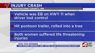 Two women seriously hurt after crash in Koochiching County