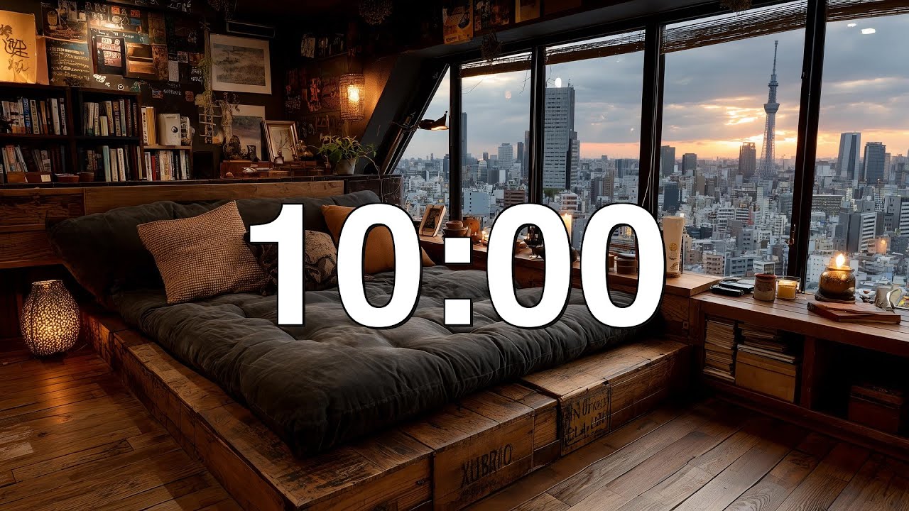 Countdown Sleep Timer 10 Minute Countdown Timer with Tokyo Rain | Sleep, Study, Focus - YouTube