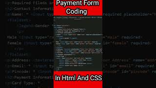 Payment Form Coding // How to create payment form #shorts #youtubeshorts #coding #html #css