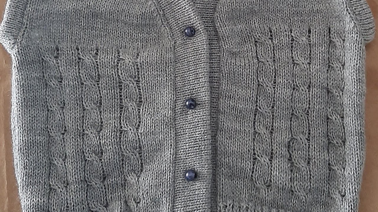 Colete cinza com trança muito facil