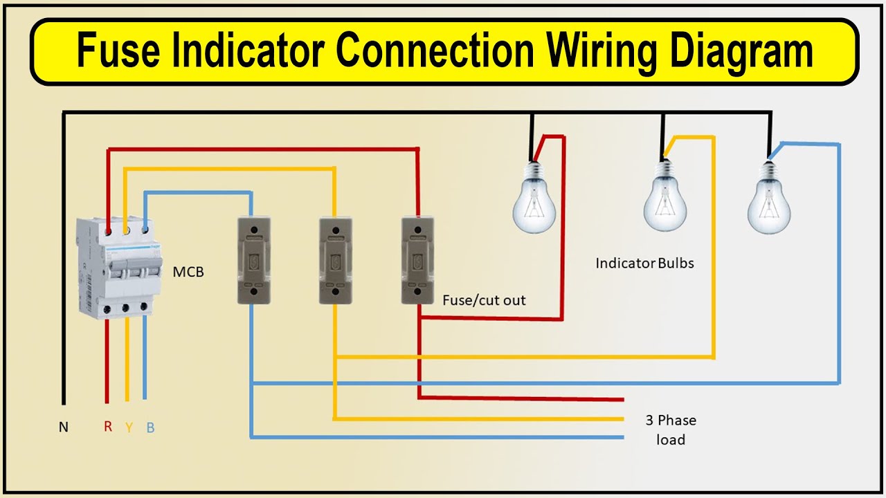 Fuse indicator connection wiring diagram | 3 Phase Indicator Light