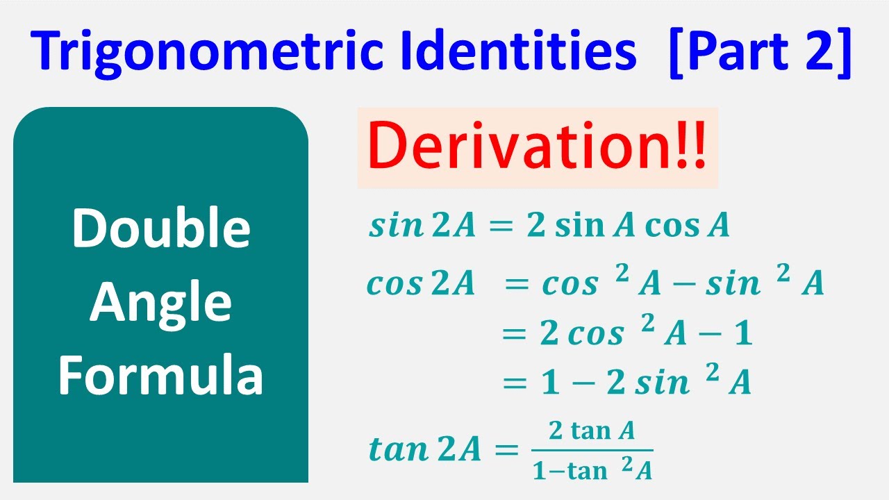 Double Angle Formulas Trigonometric Identities Part 2 YouTube Double Angle Formulas Trigonometric Identities Part 2 YouTube