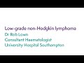 Lymphoma Focus Day Low grade non Hodgkin lymphoma Rob Lown