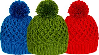 CROCHET HATS DIAMOND POINT (for children, babies, adults) SUPER EASY