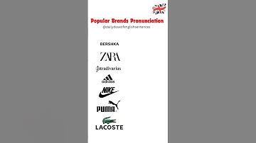 Brand Names Pronunciation: Zara, Adidas, Nike, Puma Pronunciation! #englishpronunciation  #english