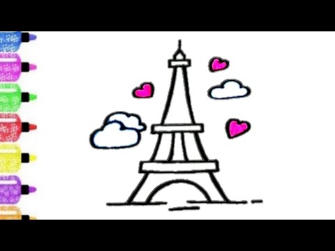  Belajar  Menggambar  dan Mewarnai Menara  Eiffel  Tower Paris 
