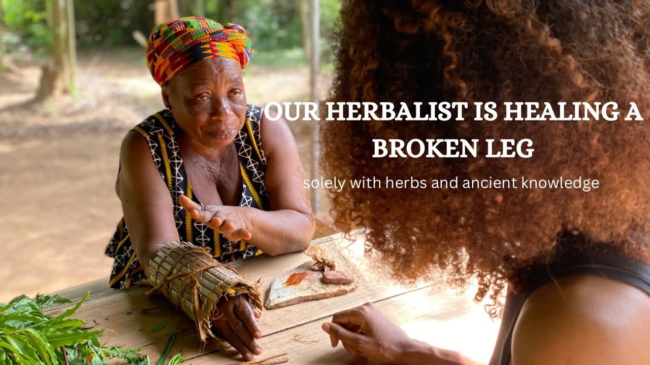 Aunty Emma is healing a broken bone with herbs