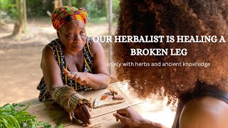 Aunty Emma is healing a broken bone with herbs