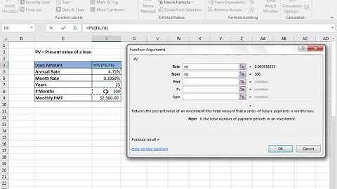 Calculating Present Value in Excel 2016
