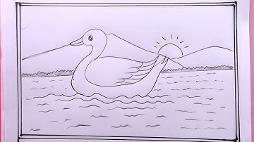how to draw duck easy/duck drawing easy