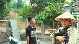 The kind young man cooked a meal for the homeless girl in the abandoned house.