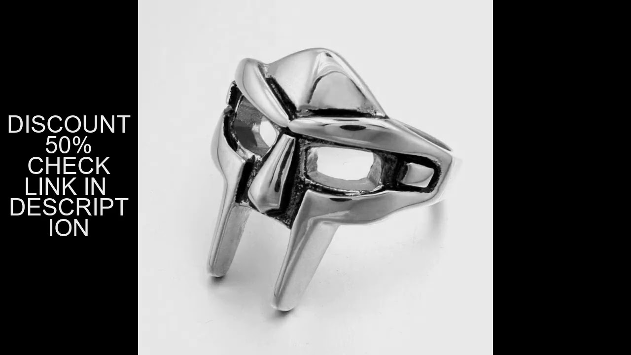Goth Hip Hop MF DOOM Mask Rings For Men Gladiator Punk Style Egyptian Pharaoh Male Ring Classic Retr