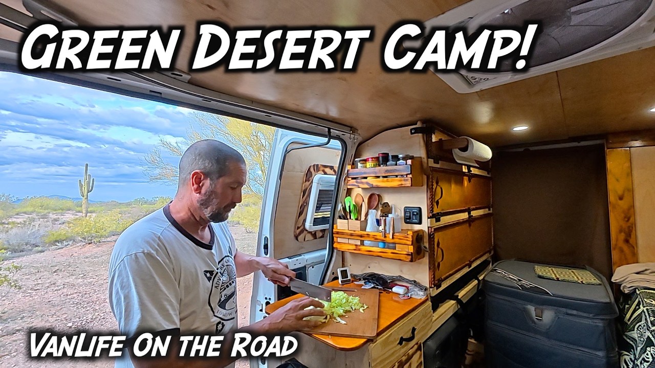 Green Desert Camp VanLife on the Road