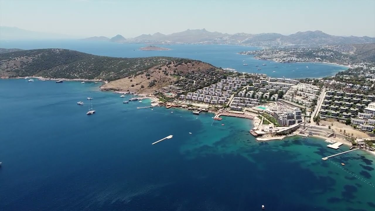 Scenic bay views and yachts at Gümbet Bodrum Turkey