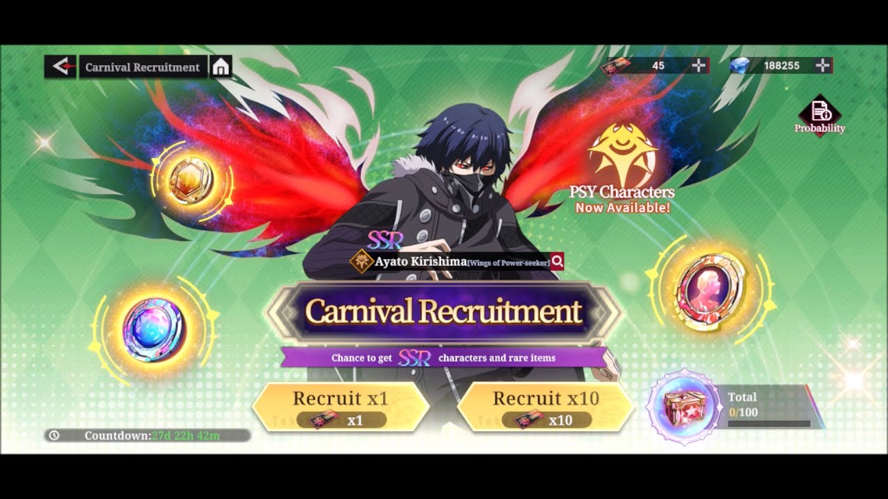 Ayato Kirishima - 200 Summons Carnival Recruitment - Tokyo Ghoul Break The Chains