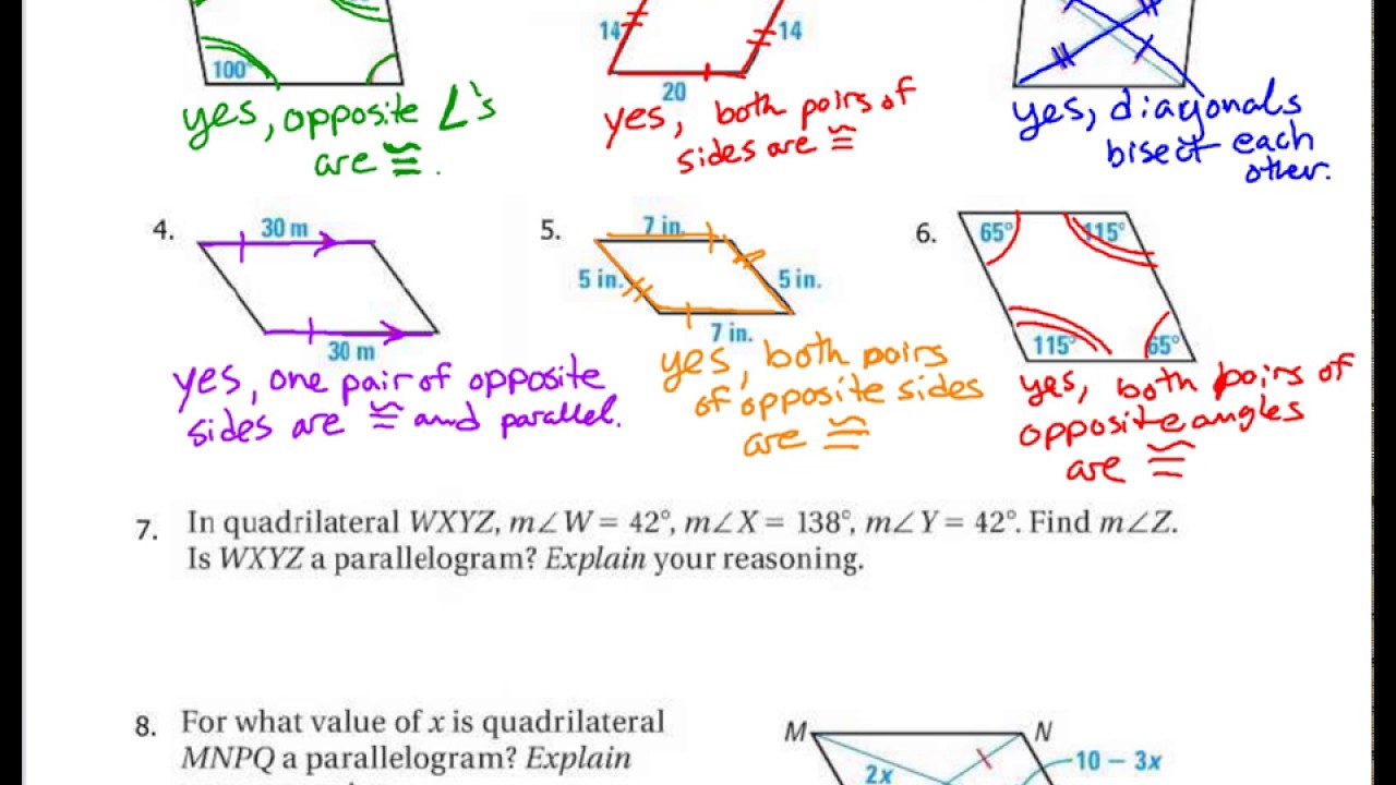 8.3 Notes: Proving Parallelograms - YouTube 8.3 Notes: Proving Parallelograms - YouTube