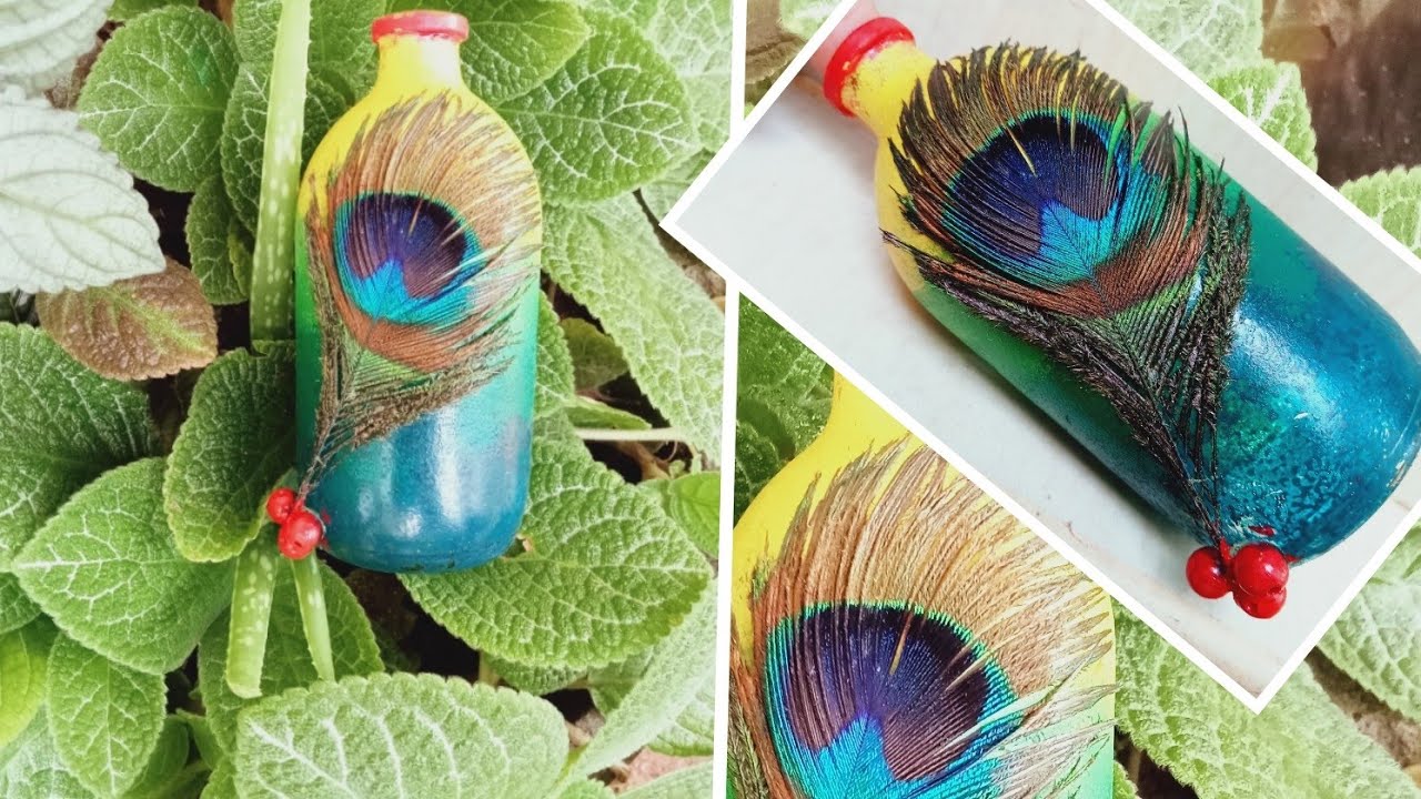 how to make an easy bottle art how to make a mayilpeeli bottle art in