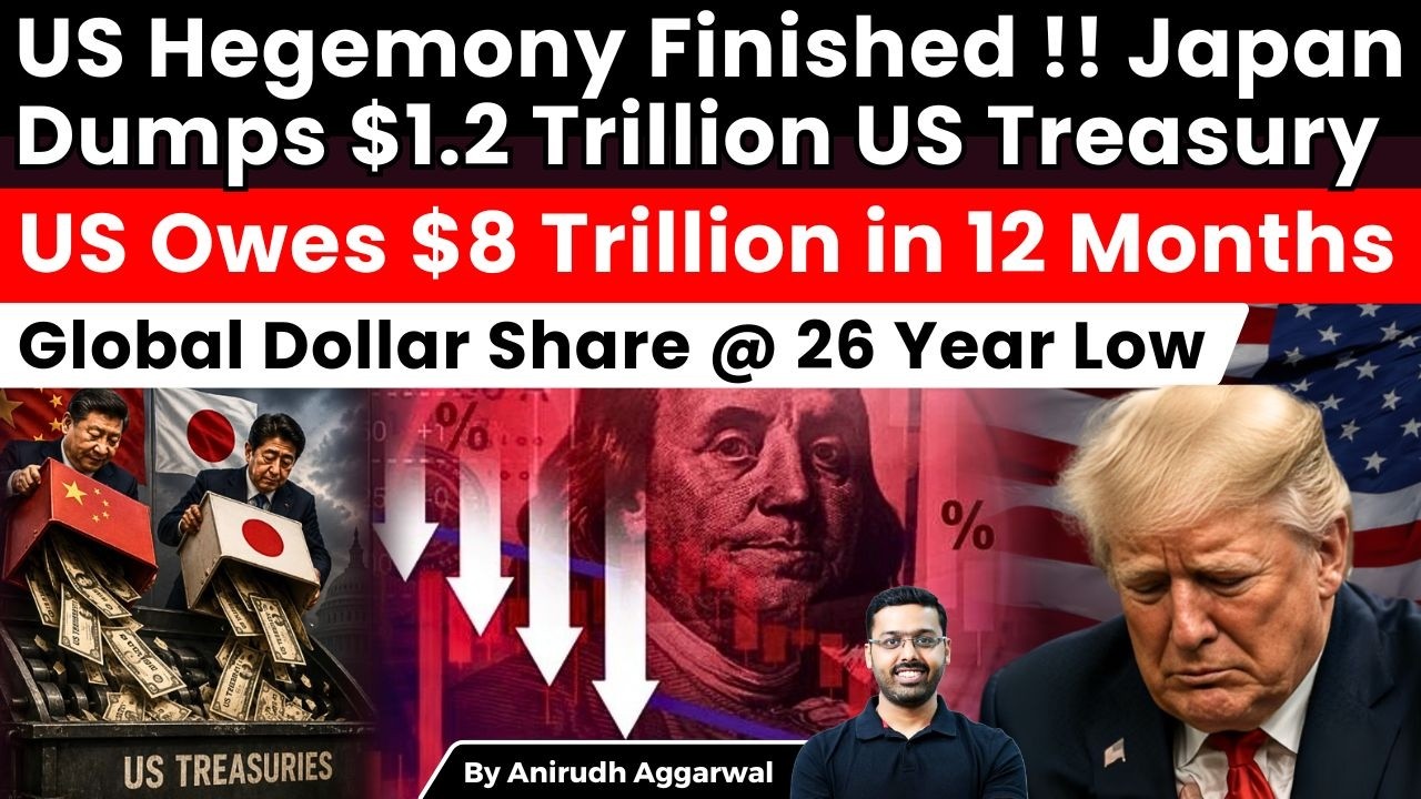 US Hegemony Finished! Japan, China Dumps US Treasury. US Owes $8 Trillion. Dollar Share: 26 Year Low