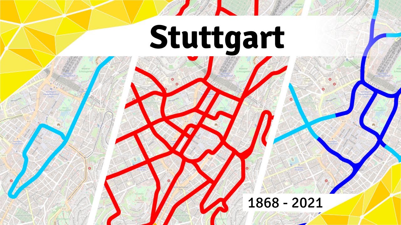 The evolution of the Stuttgart tram and light rail network (1868-2021)