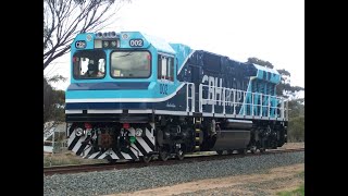 Grain train near Grain Terminal in Rockingham Western Australia