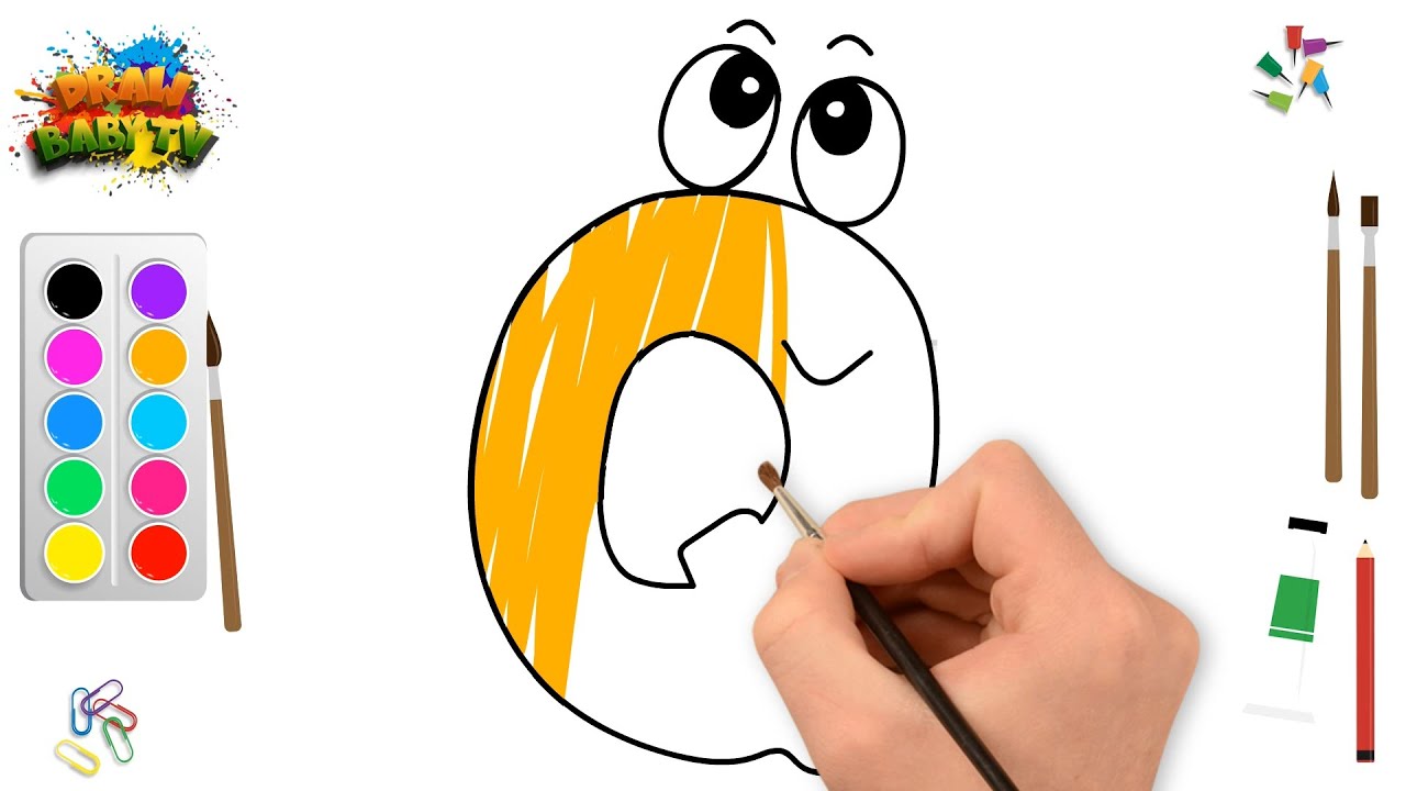 Drawing and coloring for kids 🌈 | Learn the Letter Q | ABCD for kids 