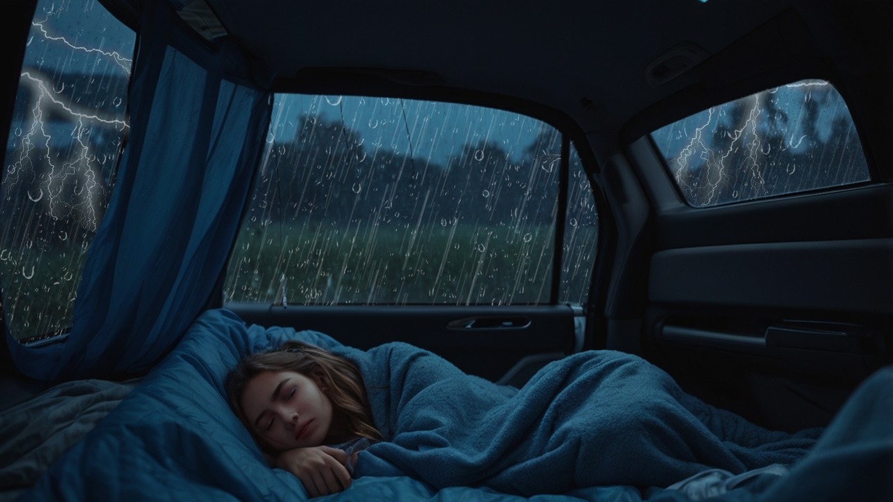 Beat Insomnia in 3 Minutes with Heavy Rain and Steady Thunder Sounds Rattled the Farmhouse at Night