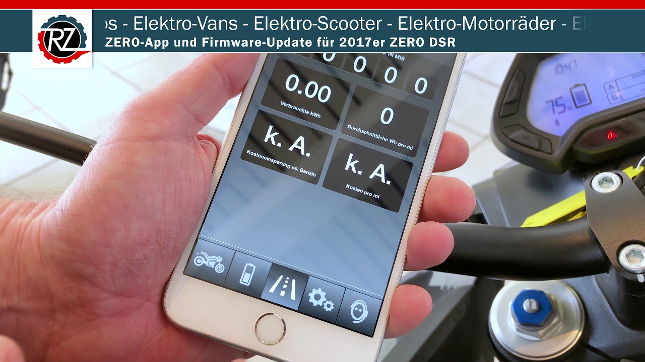 Wie man ein ZERO E-Motorrad mit dem Smartphone verbindet, Firmware-Update per ZERO-App - YouTube