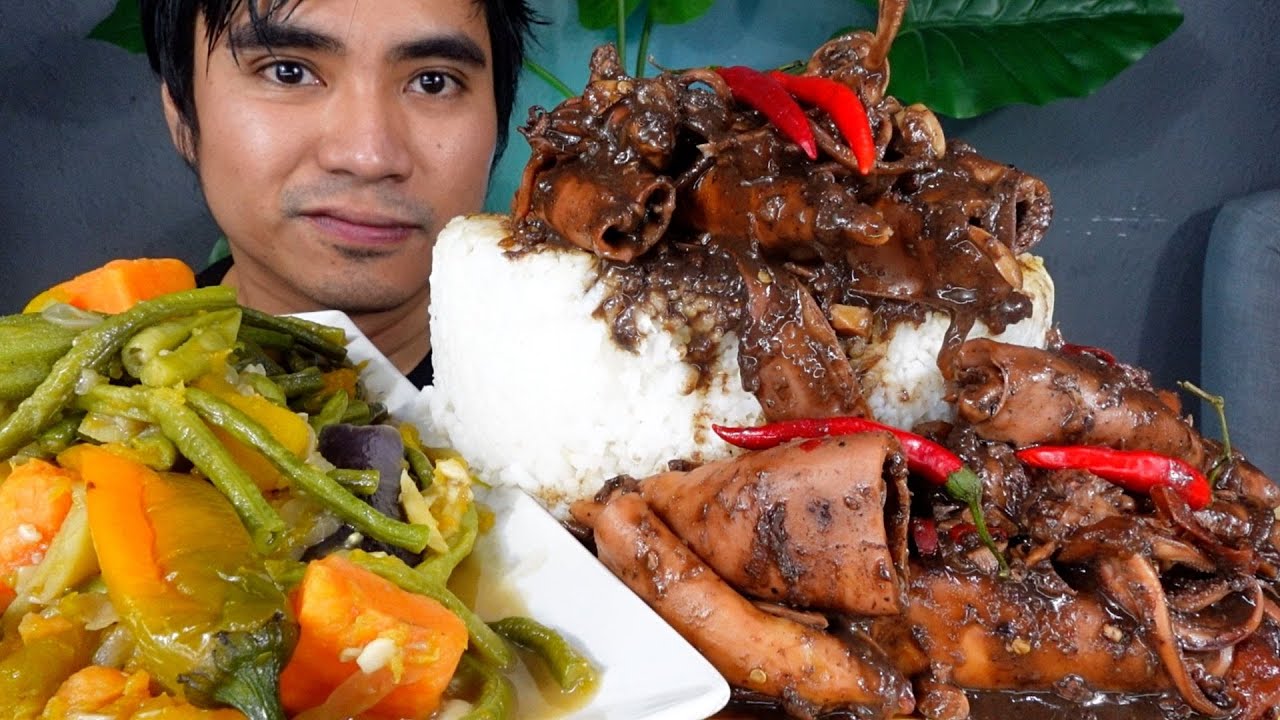 SPICY ADOBONG PUSIT AT PINAKBET