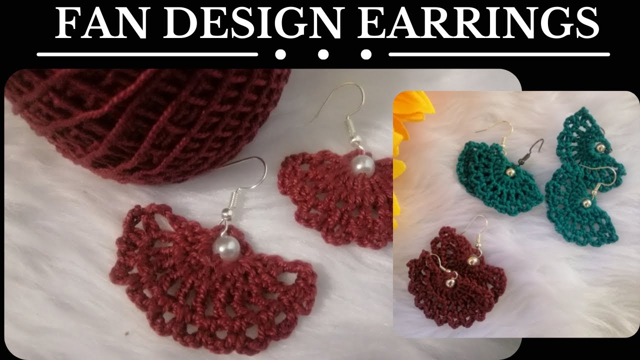 How to Crochet a FAN EARRINGS II Super Easy and Fast Tutorial II Elegant Design