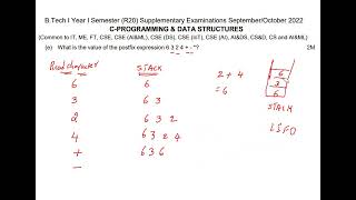 postfix evaluation :6 3 2 4 + - *