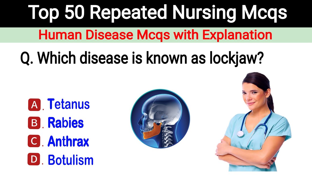 Top 50 nursing mcqs 2025-26 | Human disease mcqs | Most repeated nursing mcqs 