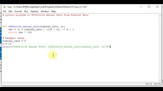 python program to Effective Annual Rate from Nominal Rate