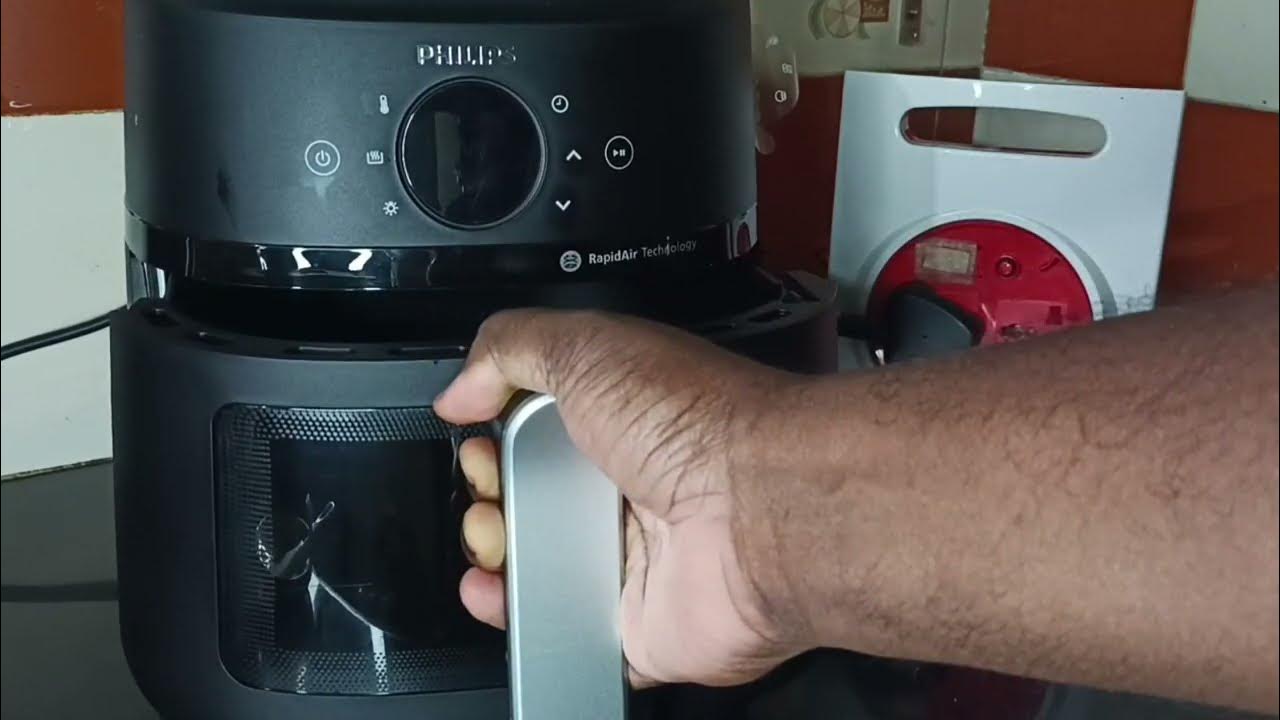 Philips air fryer latch mechanism closeup