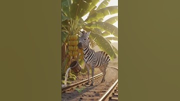 Zebra saved the Banana plants from drying up by watering it 😭 #ai​ #save​ #tree​ #zebra​