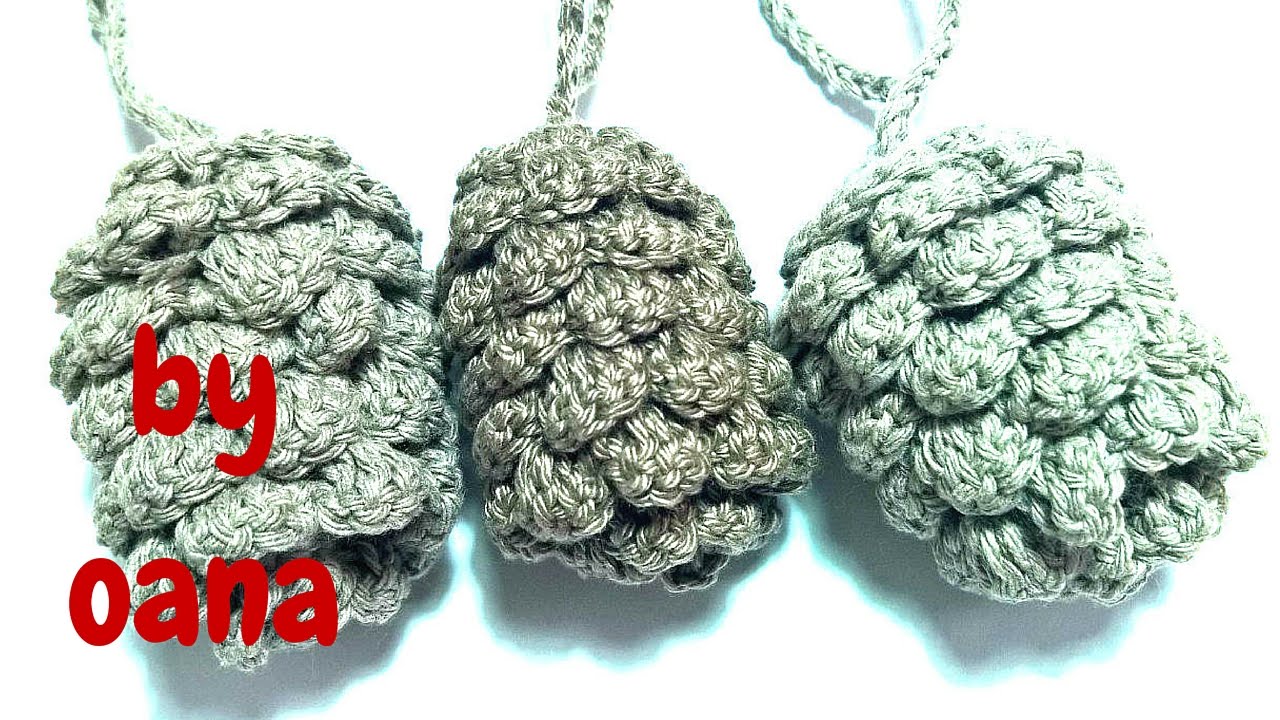 crochet pine cone - YouTube