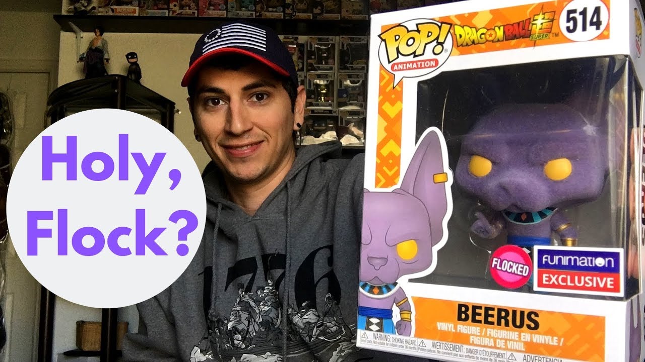 Flocked Beerus Funko Pop from Funimation and Dragon Ball Z