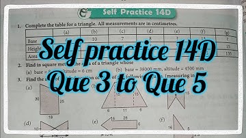 new learning composite mathematics class 7 self practice 14d | area of triangle |schand maths ch -14