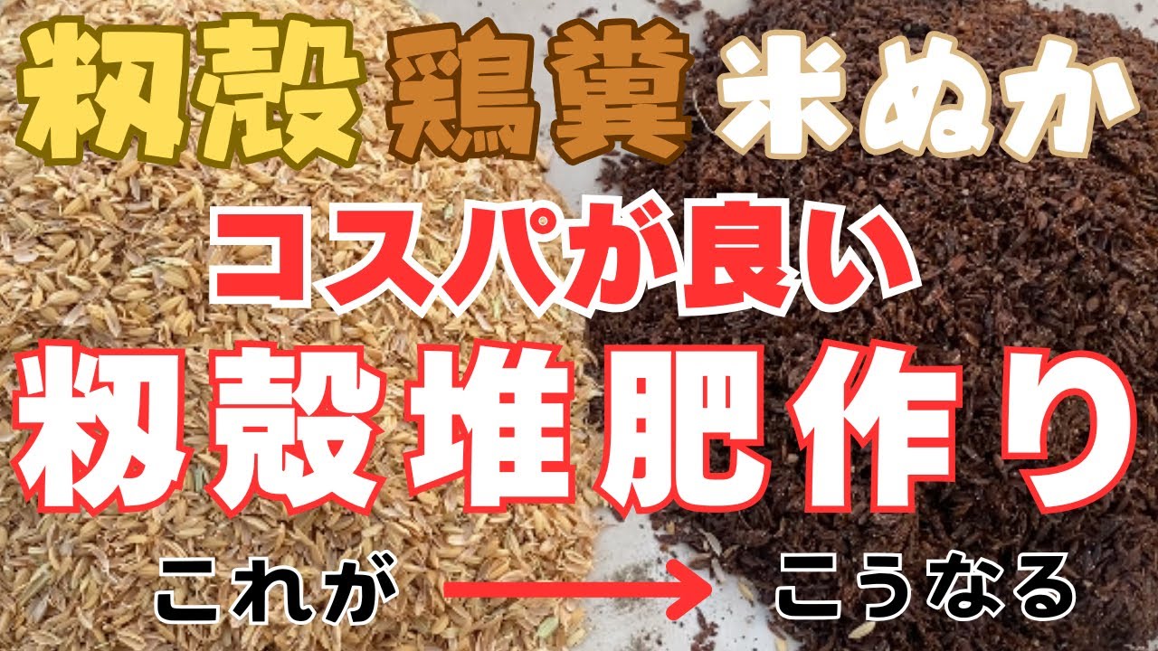 【もみがら堆肥作り】籾殻と鶏糞と米ぬかをブレンドして良質な堆肥を作ってみた！