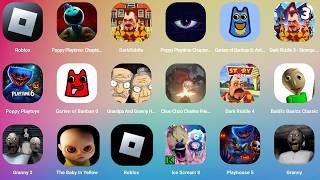 Roblox,Poppy Playtime Chapter 4 Mobile,Dark Riddle,Poppy Playtime 5 Mobile,Granny,Ice Scream 8