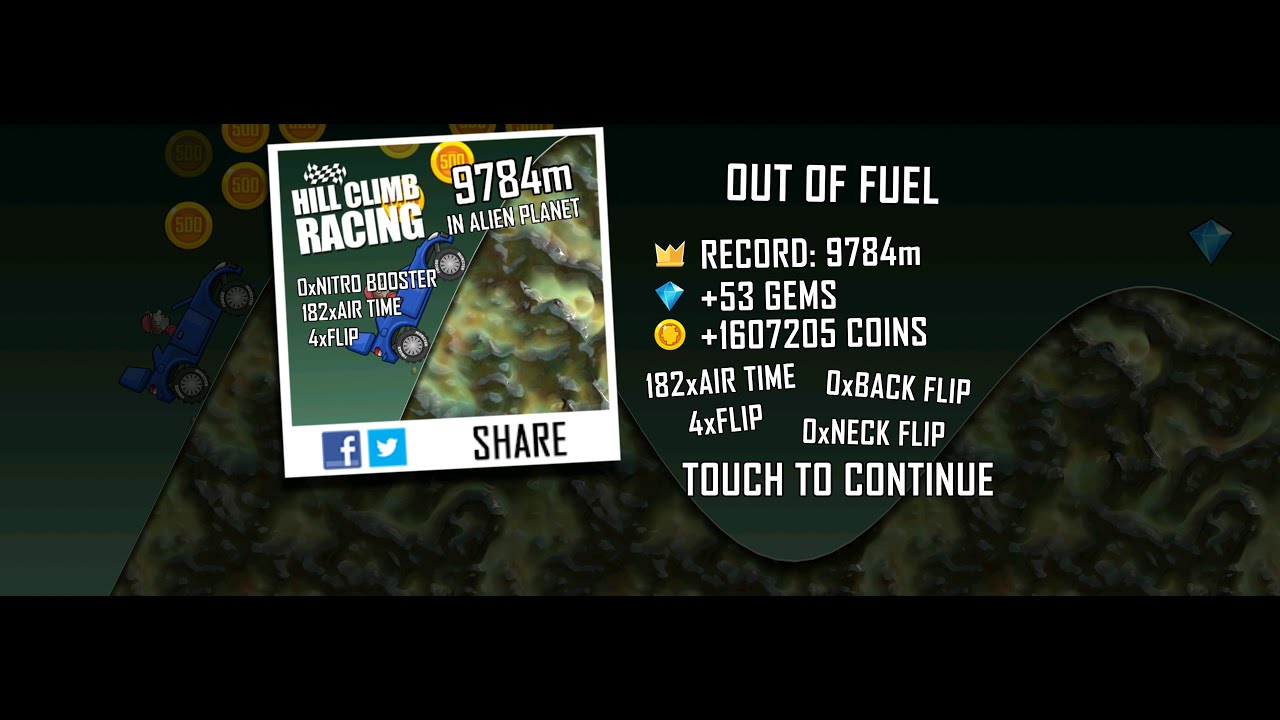Alien Planet Racing Hill Climb Racing: 9784m in Alien Planet on Rally Car (no boosters, no ...