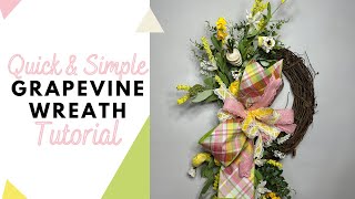 Quick and Simple Easter Egg Grapevine Wreath Tutorial