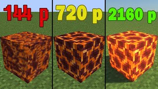 minecraft 144p vs 240p vs 360p vs 480p vs 720p vs 1080p vs 2k vs 4k