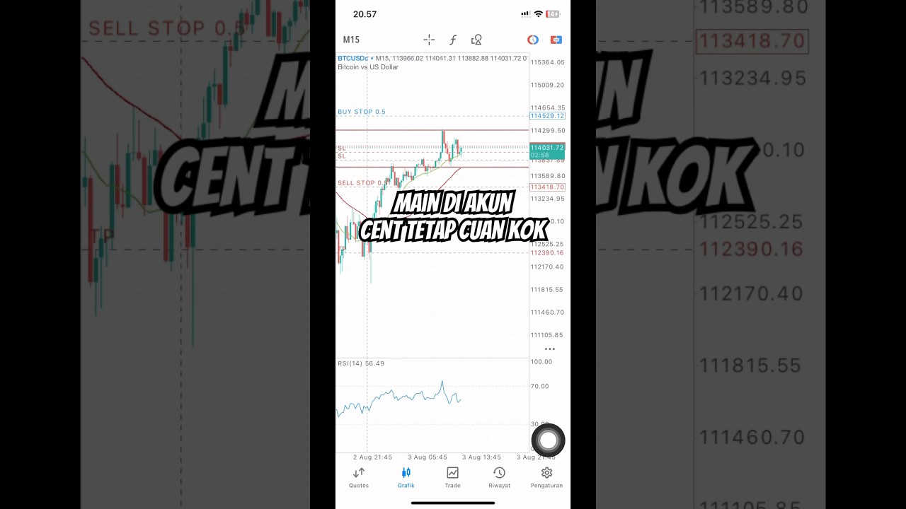 Trading di akun cent harus cuan tetap 