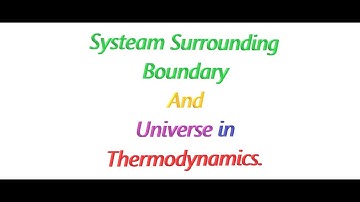 System Surrounding Boundary and Universe in Thermodynamics.